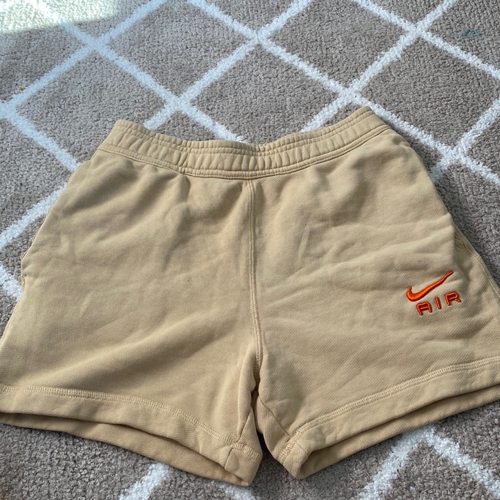 Small Nike shorts, tan/orange with drawstring